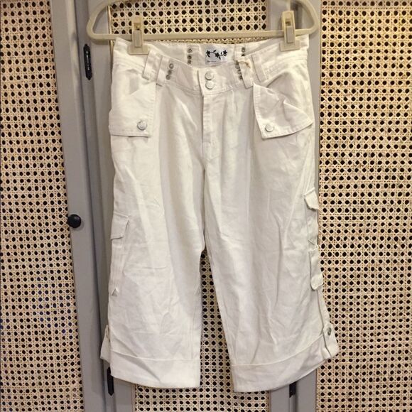 The Hempest Women’s Cargo Capri Ivory Size 6 - Picture 2 of 7